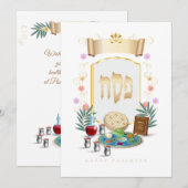 Happy Passover Spring Pesach Seder Feestdagenkaart (Voorkant / Achterkant)