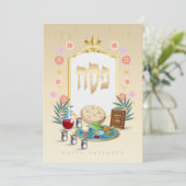 Happy Passover Spring Pesach Seder Feestdagenkaart (Staand voorkant)
