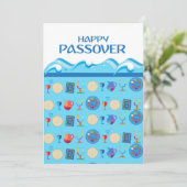 Happy Passover Spring Pesach Seder Feestdagenkaart (Staand voorkant)