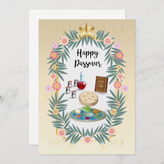 Happy Passover Spring Pesach Seder Feestdagenkaart (Voorkant / Achterkant)