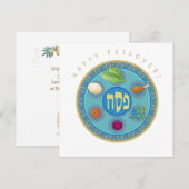 Happy Passover Spring Pesach Seder Feestdagenkaart (Voorkant / Achterkant)
