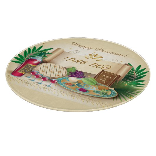 Happy Passover Spring Pesach Seder  Snijplank (Hoek)
