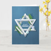 Happy Passover Star van David Wenskaart Kaart (Gele Bloem)