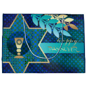 Happy Passover. Ster van David en Kiddush Cup Groot Cadeauzakje (Achterkant)