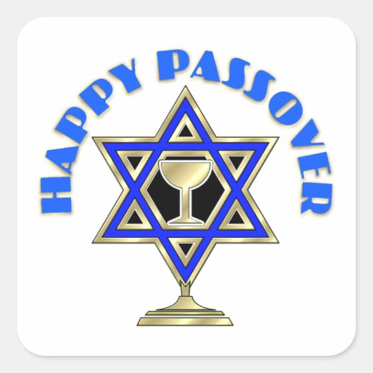 Happy Passover Vierkante Sticker (Voorkant)