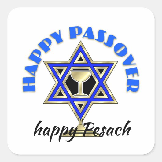 Happy Passover Vierkante Sticker (Voorkant)