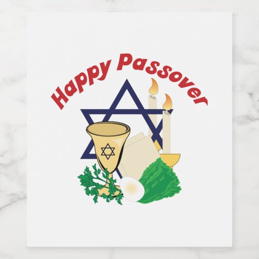 Happy Passover Wijn Etiket (Enkel label)