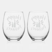 Happy Passover Wijnglas Zonder Voet (Achterkant)