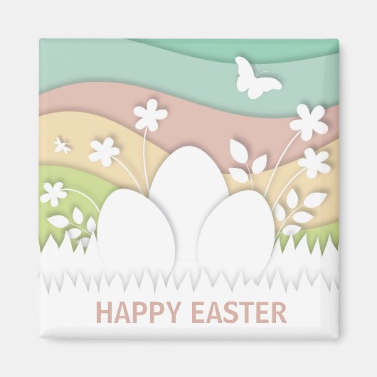 Happy Pastel-eieren Magneet (Voorkant)