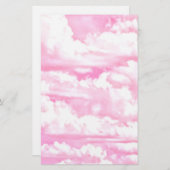 Happy Pastel roze wolken Briefpapier (Voorkant / Achterkant)