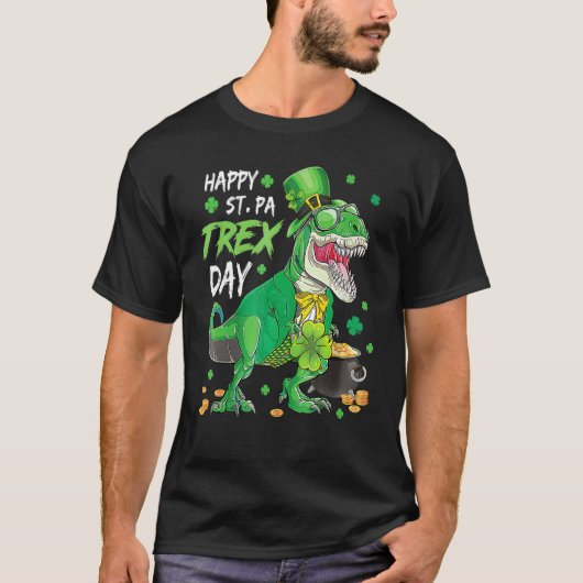 Happy Pat Rex Day Dinosaur T Rex St Patrick's Day  T-shirt (Voorkant)