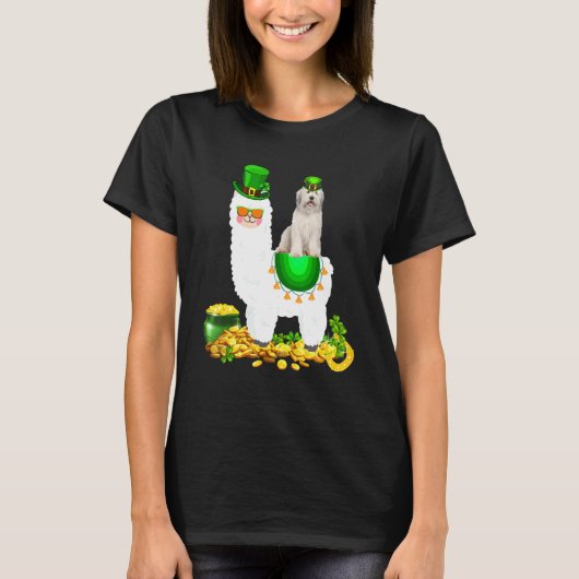 Happy Patrick S Day Leprechaun Bearded Collie Ridi T-shirt (Voorkant)