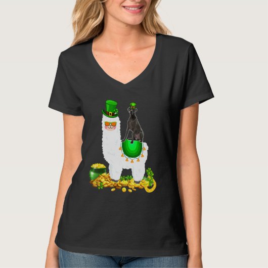 Happy Patrick S Day Leprechaun Great Dane Riding L T-shirt (Voorkant)