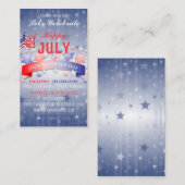 Happy Patriotic op 4 juli onafhankelijkheidsdag  Informatiekaartje (Voorkant / Achterkant)
