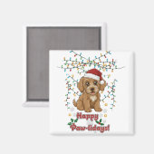 Happy Paw-lidays Christmas Cockapoo Magnet (Voorkant / Achterkant)