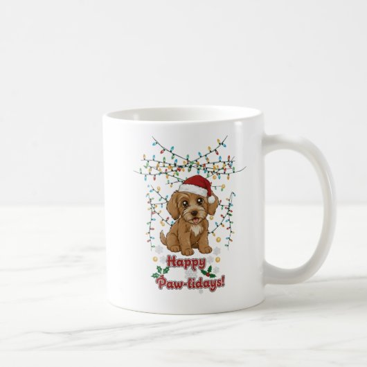 Happy Paw-lidays Christmas Cockapoo Mug Koffiemok (Rechts)