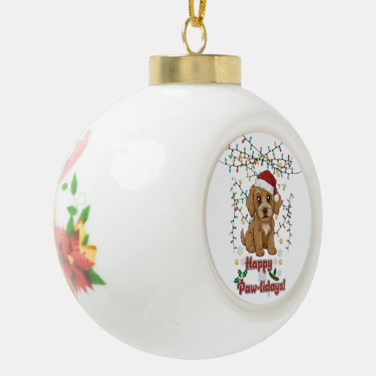 Happy Paw-lidays Snowflake Framed Ornament (Links)