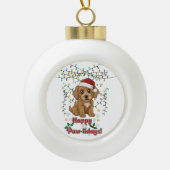 Happy Paw-lidays Snowflake Framed Ornament (Voorkant)