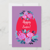 Happy Pawaterverf floral red egg Feestdagenkaart (Voorkant)