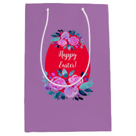Happy Pawaterverf floral red egg Medium Cadeauzakje