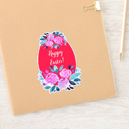 Happy Pawaterverf floral red egg Sticker