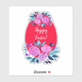 Happy Pawaterverf floral red egg Sticker (Vel)