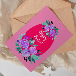 Happy Pawaterverf florroze ei Feestdagenkaart