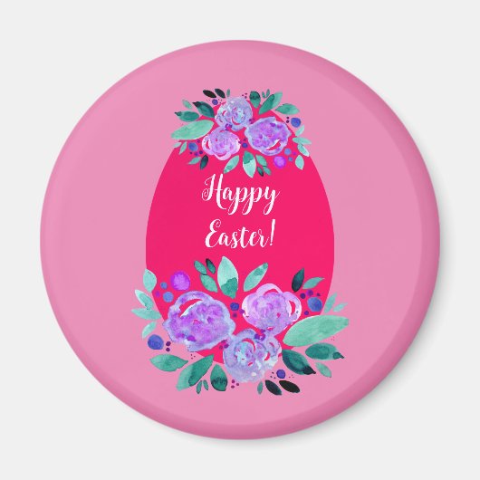 Happy Pawaterverf florroze ei Magneet (Voorkant)