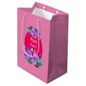 Happy Pawaterverf florroze ei Medium Cadeauzakje (Achterkant Gekanteld)