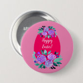 Happy Pawaterverf florroze ei Ronde Button 7,6 Cm (Voorkant /achterkant)