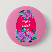 Happy Pawaterverf florroze ei Ronde Button 7,6 Cm (Voorkant)