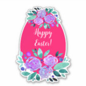 Happy Pawaterverf florroze ei Sticker (Voorkant)