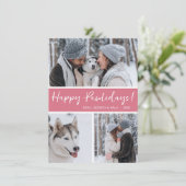 Happy Pawholidays 3 foto Feestdagenkaart (Staand voorkant)