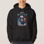 Happy Pawholidays Cavalier King Charles Spaniel Xm Hoodie (Voorkant)
