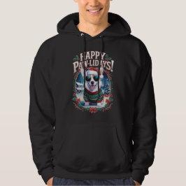 Happy Pawholidays Corgi Vrolijke Kerst Feestdagen  Hoodie