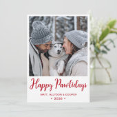 Happy Pawholidays foto Feestdagenkaart (Staand voorkant)