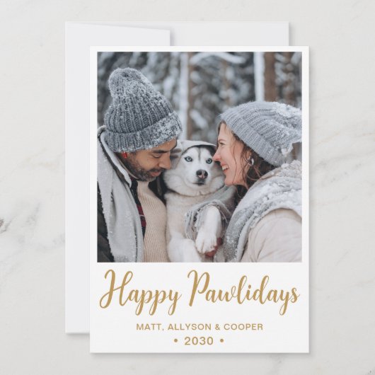 Happy Pawholidays foto Feestdagenkaart (Voorkant)