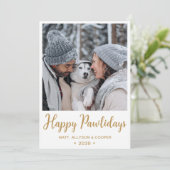 Happy Pawholidays foto Feestdagenkaart (Staand voorkant)