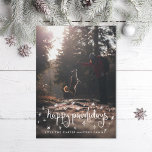 Happy Pawholidays Fun Stars Hondenfoto Feestdagenkaart<br><div class="desc">Happy Pawholidays in leuk krullend type met sterren. Voeg een foto op de achterkant of een bericht toe. Voor elk huisdier met poten!</div>
