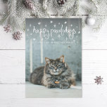 Happy Pawholidays Fun Stars Kattenfoto Feestdagenkaart<br><div class="desc">Happy Pawholidays in leuk krullend type met sterren. Voeg een foto op de achterkant of een bericht toe.</div>