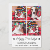 Happy Pawholidays Gepersonaliseerde Hond Kat Pet 4 Feestdagenkaart (Voorkant)