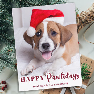Happy Pawholidays Gepersonaliseerde moderne huisdi Feestdagenkaart