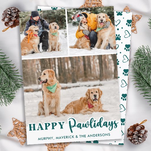 Happy Pawholidays Gepersonaliseerde Schattigee Pet Feestdagenkaart