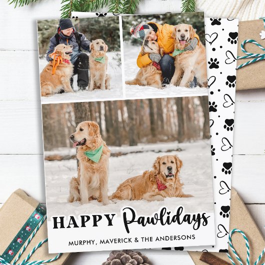 Happy Pawholidays Gepersonaliseerde Schattigee Pet Feestdagenkaart