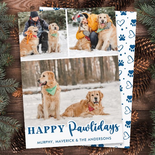 Happy Pawholidays Gepersonaliseerde Schattigee Pet Feestdagenkaart