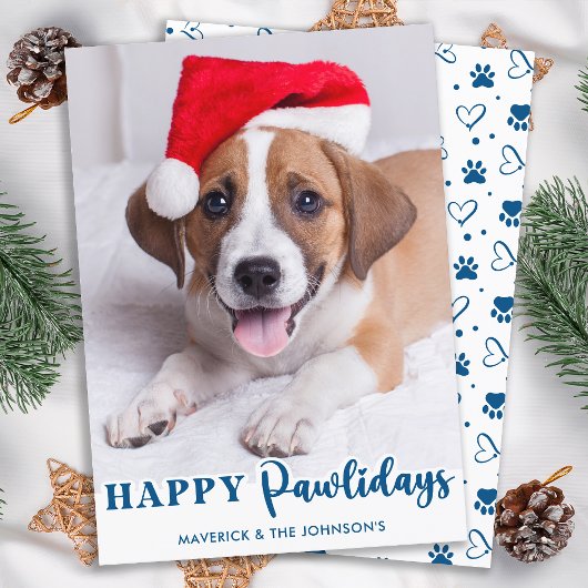 Happy Pawholidays Gepersonaliseerde Schattigee Pet Feestdagenkaart
