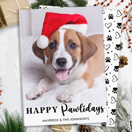 Happy Pawholidays Gepersonaliseerde Schattigee Pet Feestdagenkaart