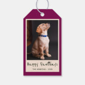 Happy Pawholidays Grappige Pun Pet Foto Cadeaulabel (Achterkant)