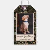 Happy Pawholidays Grappige Pun Pet Foto Cadeaulabel (Achterkant)