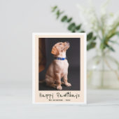 Happy Pawholidays Grappige Pun Pet Foto Feestdagenkaart (Staand voorkant)